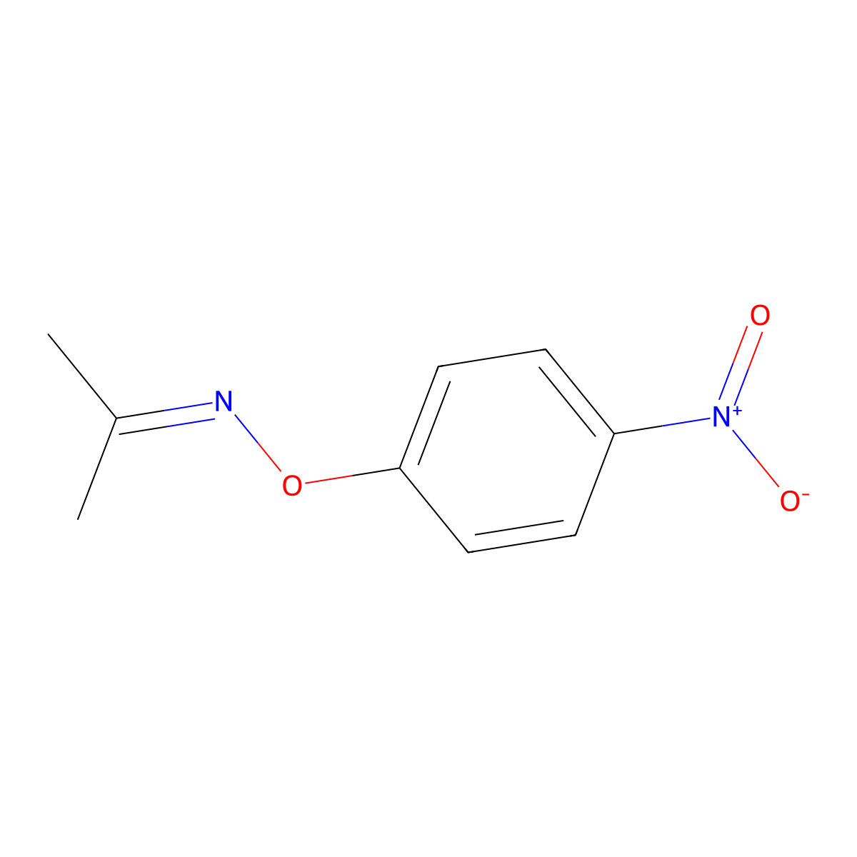 Propan-2-one O-(4-nitrophenyl) oxime molecular structure, CAS 13680-03-0