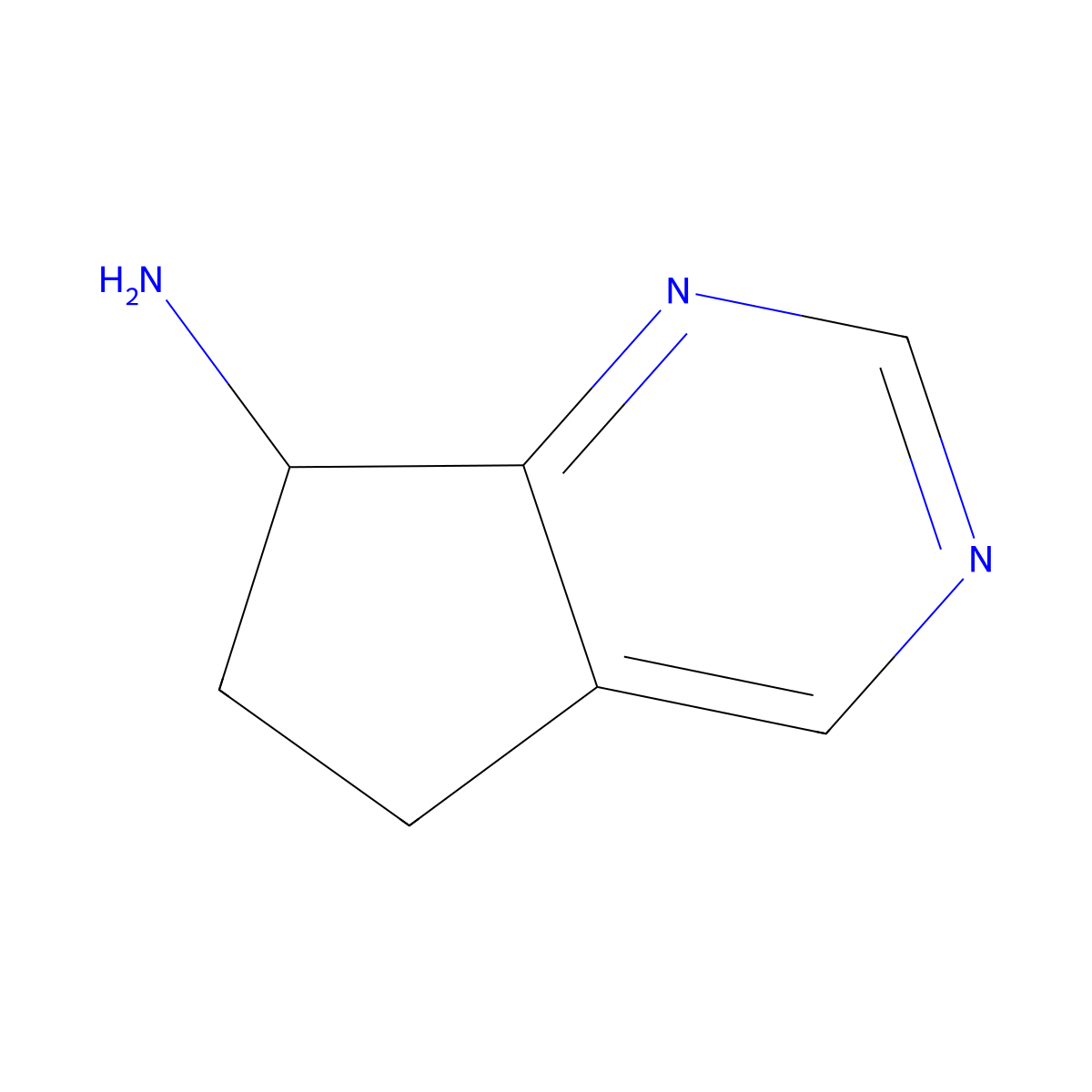 5H,6H,7H-cyclopenta[d]pyrimidin-7-amine molecular structure, CAS 1368005-80-4