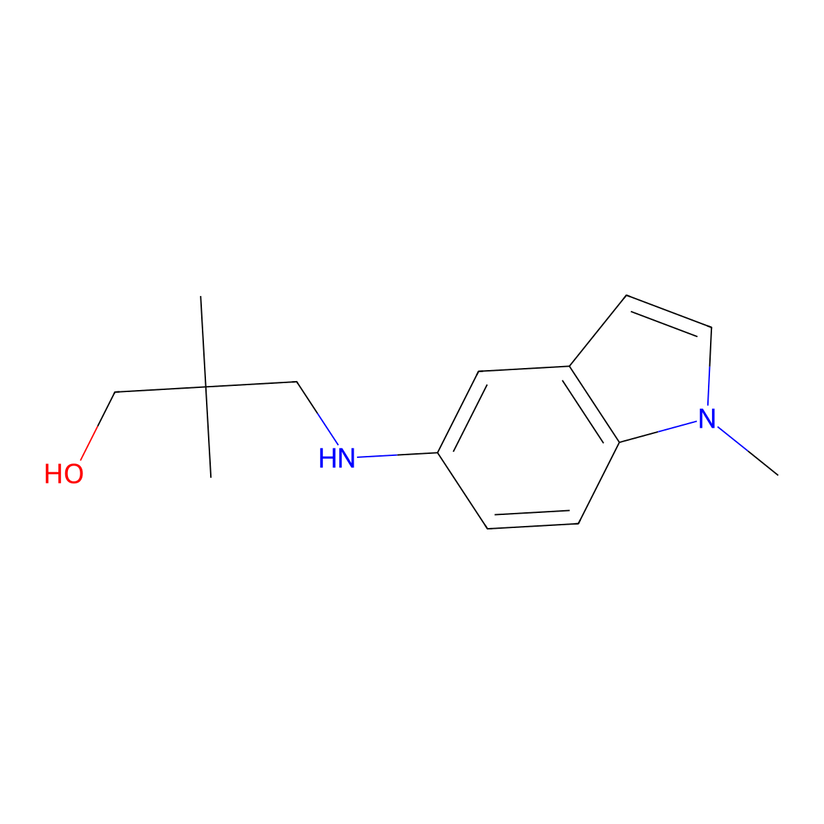 2,2-dimethyl-3-[(1-methyl-1H-indol-5-yl)amino]propan-1-ol molecular structure, CAS 1368012-06-9