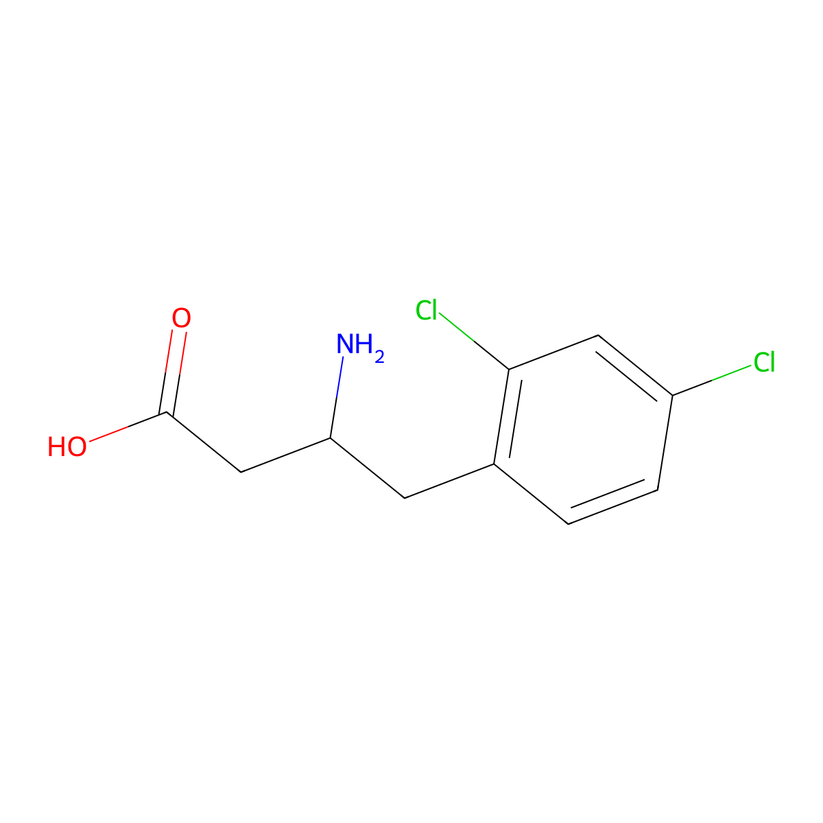 3-Amino-4-(2,4-dichlorophenyl)butyric Acid molecular structure, CAS 1368012-60-5