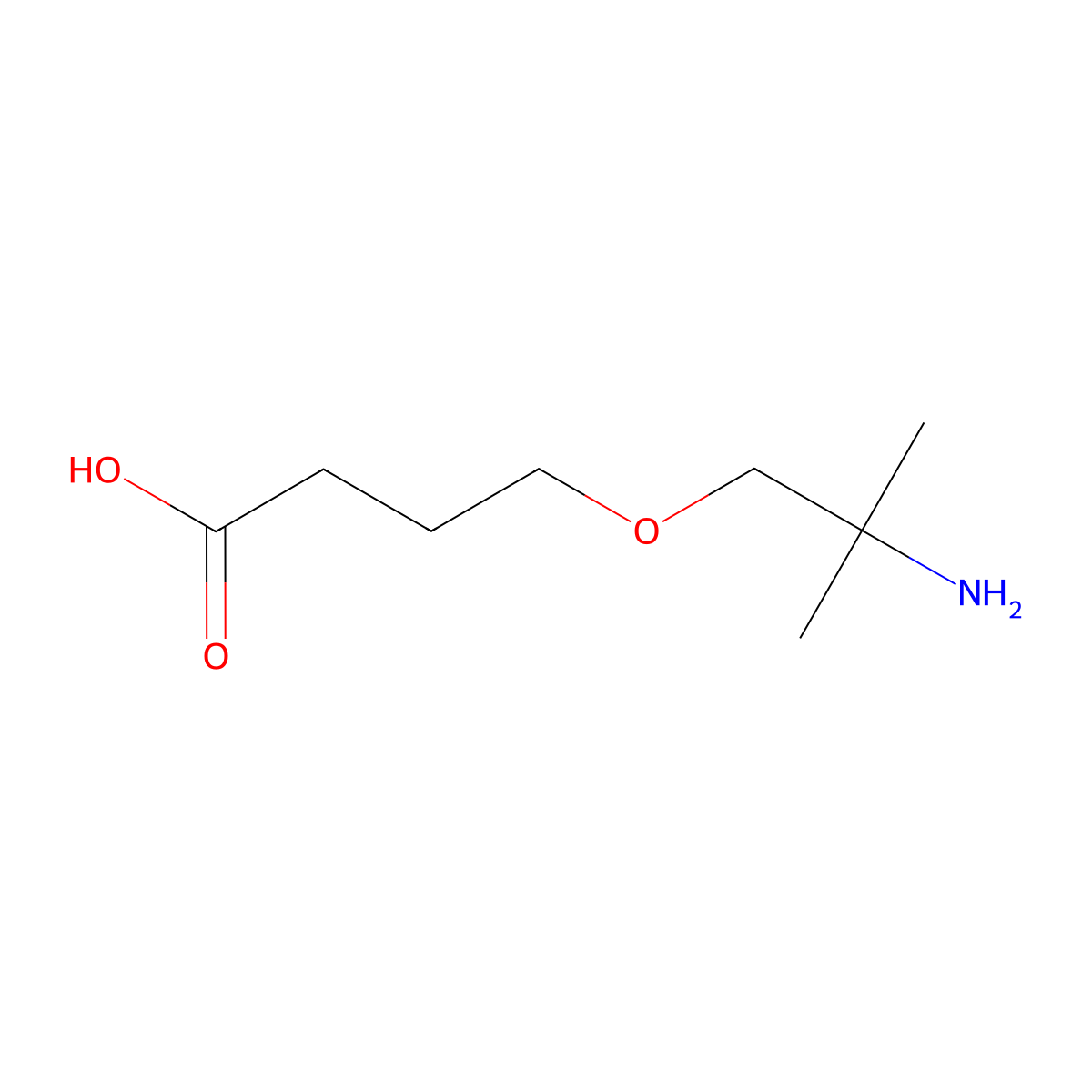 4-(2-Amino-2-methylpropoxy)butanoic acid molecular structure, CAS 1368014-20-3