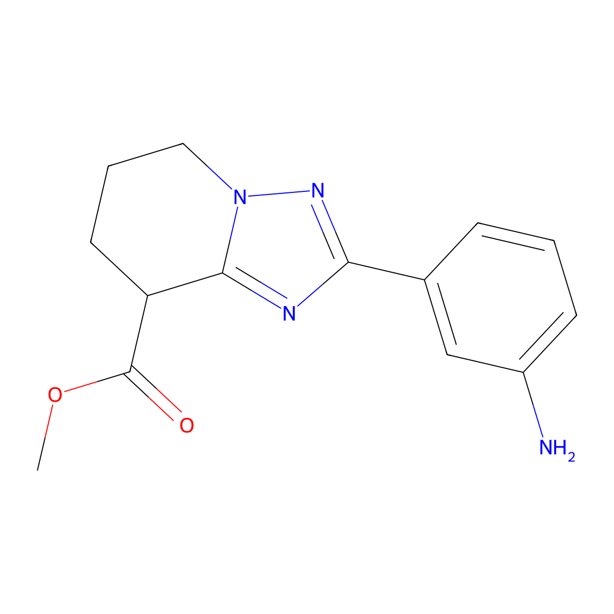 Methyl 2-(3-aminophenyl)-5,6,7,8-tetrahydro-[1,2,4]triazolo[1,5-a]pyridine-8-carboxylate molecular structure, CAS 1368015-20-6