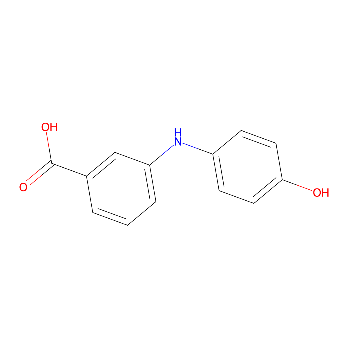 3-((4-Hydroxyphenyl)amino)benzoic acid molecular structure, CAS 1368019-19-5