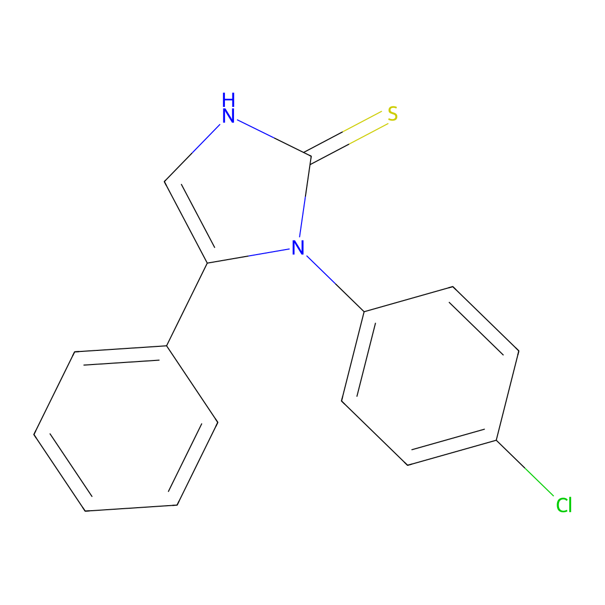 1-(4-chlorophenyl)-5-phenyl-1,3-dihydro-2H-imidazole-2-thione molecular structure, CAS 136802-78-3