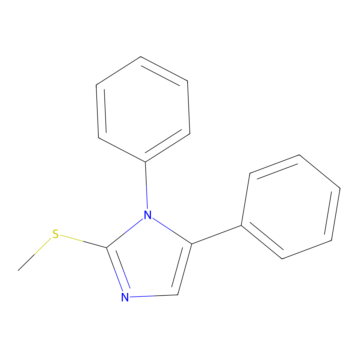 2-(methylthio)-1,5-diphenyl-1H-imidazole molecular structure, CAS 136802-80-7