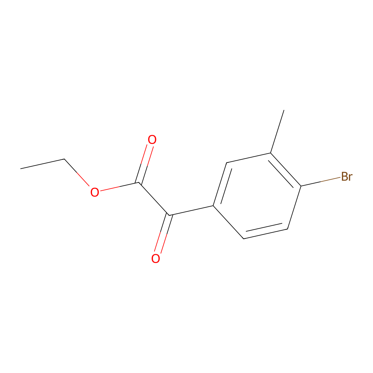 Ethyl 2-(4-bromo-3-methylphenyl)-2-oxoacetate molecular structure, CAS 1368032-74-9