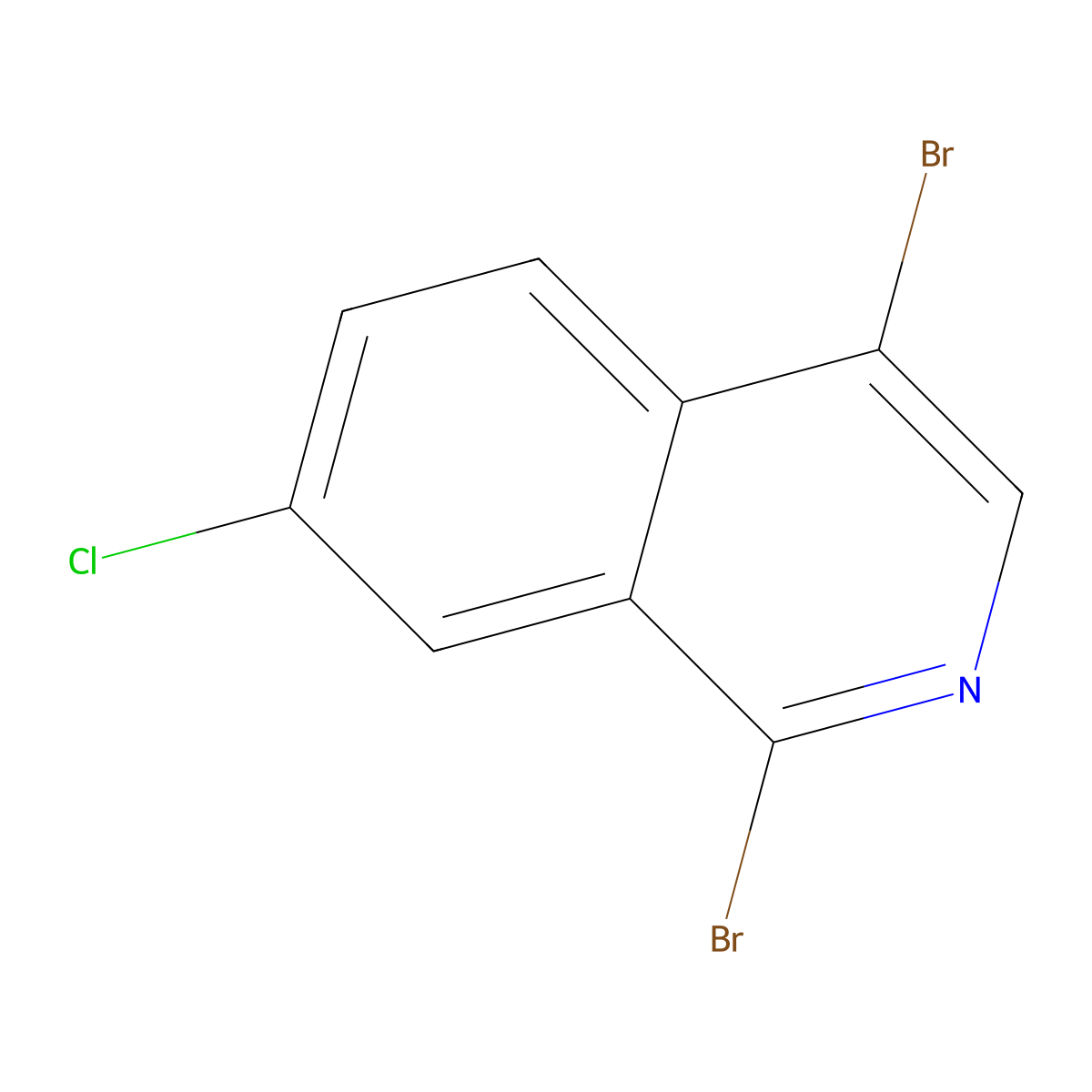 1,4-Dibromo-7-chloroisoquinoline molecular structure, CAS 1368032-78-3
