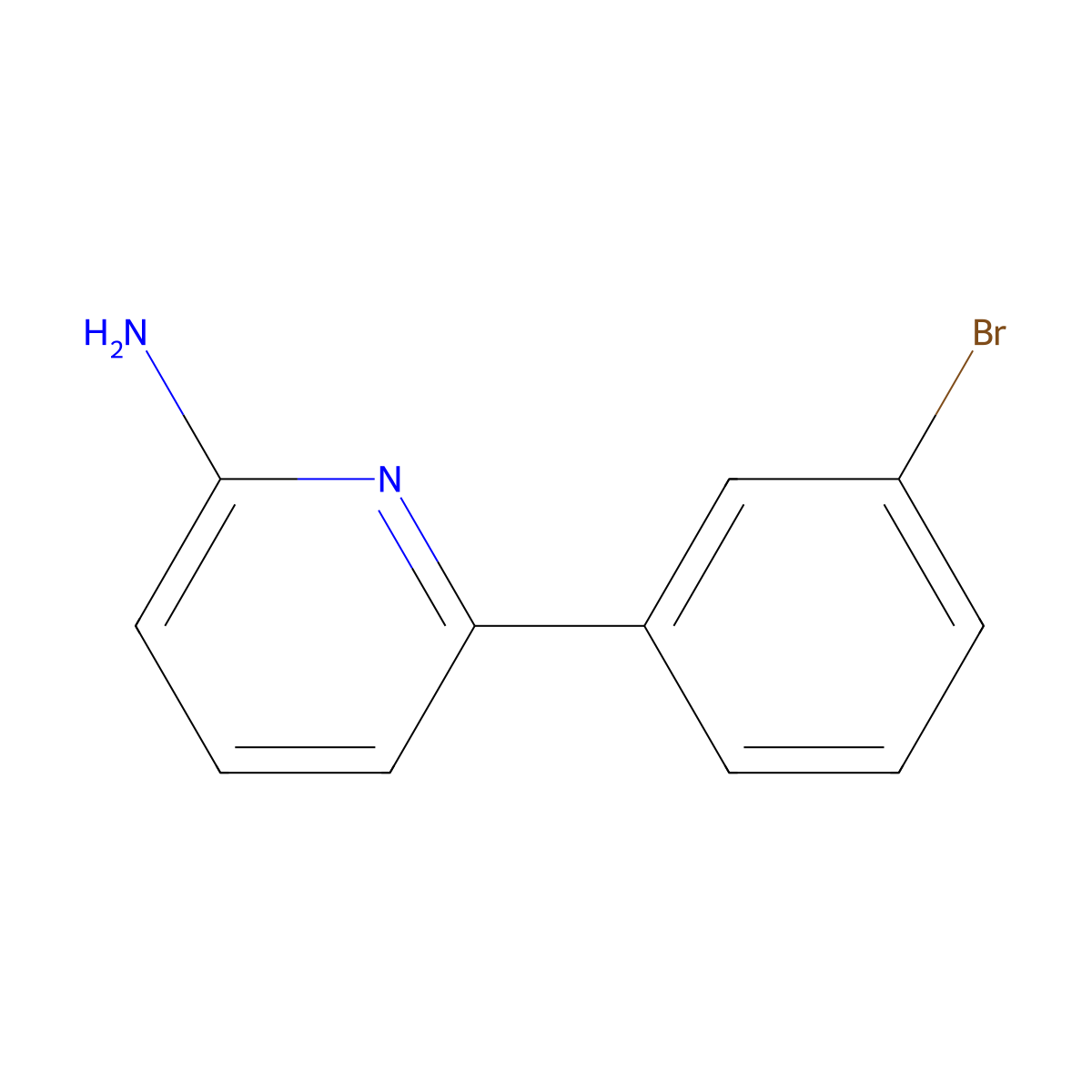 6-(3-Bromophenyl)pyridin-2-amine molecular structure, CAS 1368036-48-9