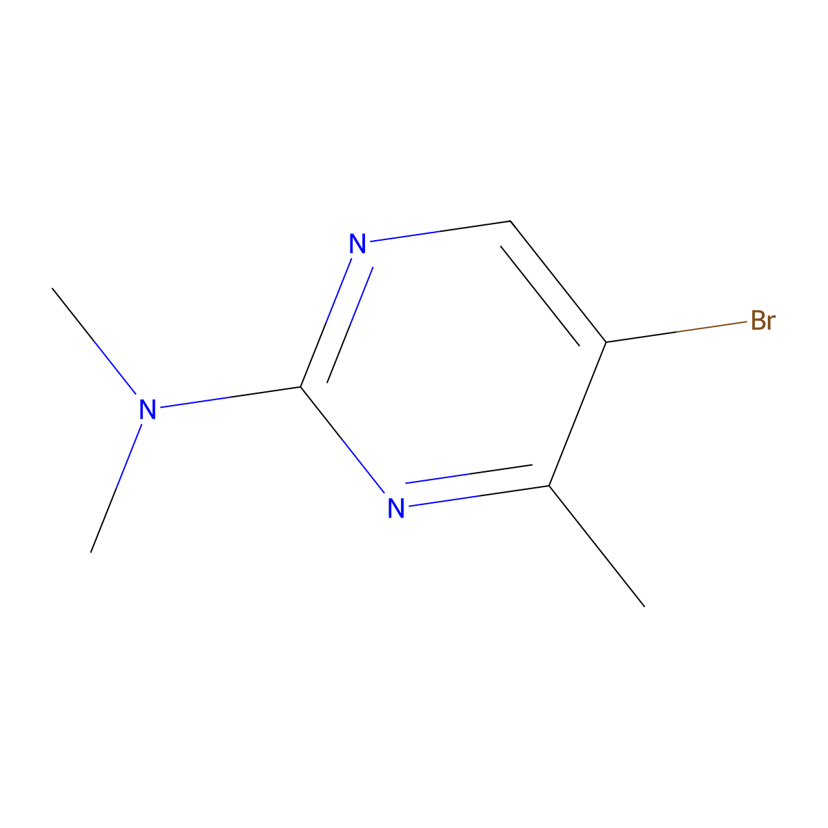 5-bromo-N,N,4-trimethylpyrimidin-2-amine molecular structure, CAS 1368039-53-5