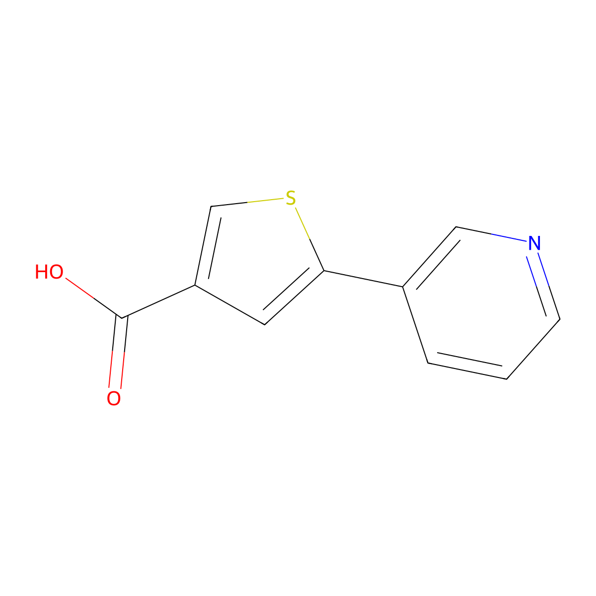 5-(Pyridin-3-yl)thiophene-3-carboxylic acid molecular structure, CAS 1368039-54-6