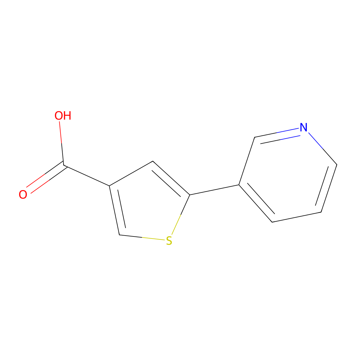 5-(Pyridin-3-yl)thiophene-3-carboxylic acid molecular structure, CAS 1368039-54-6