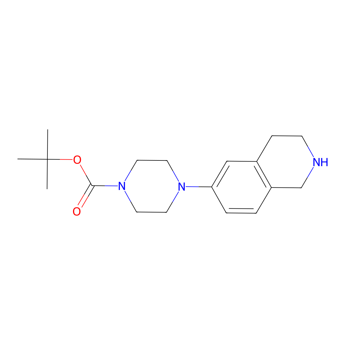Tert-butyl 4-(1,2,3,4-tetrahydroisoquinolin-6-yl)piperazine-1-carboxylate molecular structure, CAS 1368044-47-6