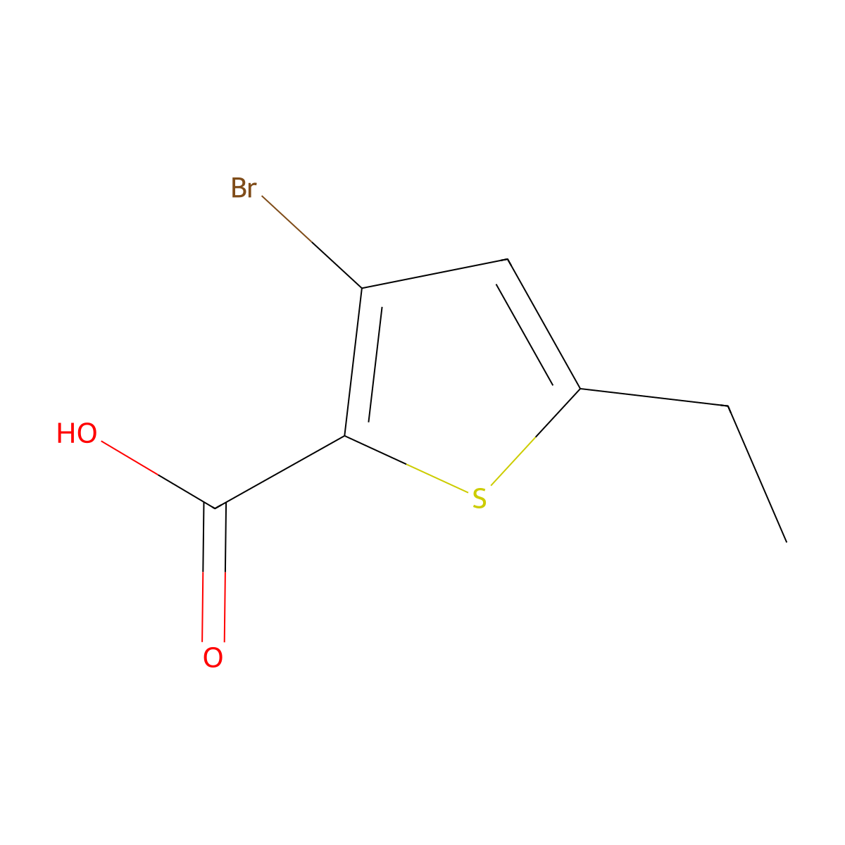 3-Bromo-5-ethylthiophene-2-carboxylic acid molecular structure, CAS 1368049-55-1