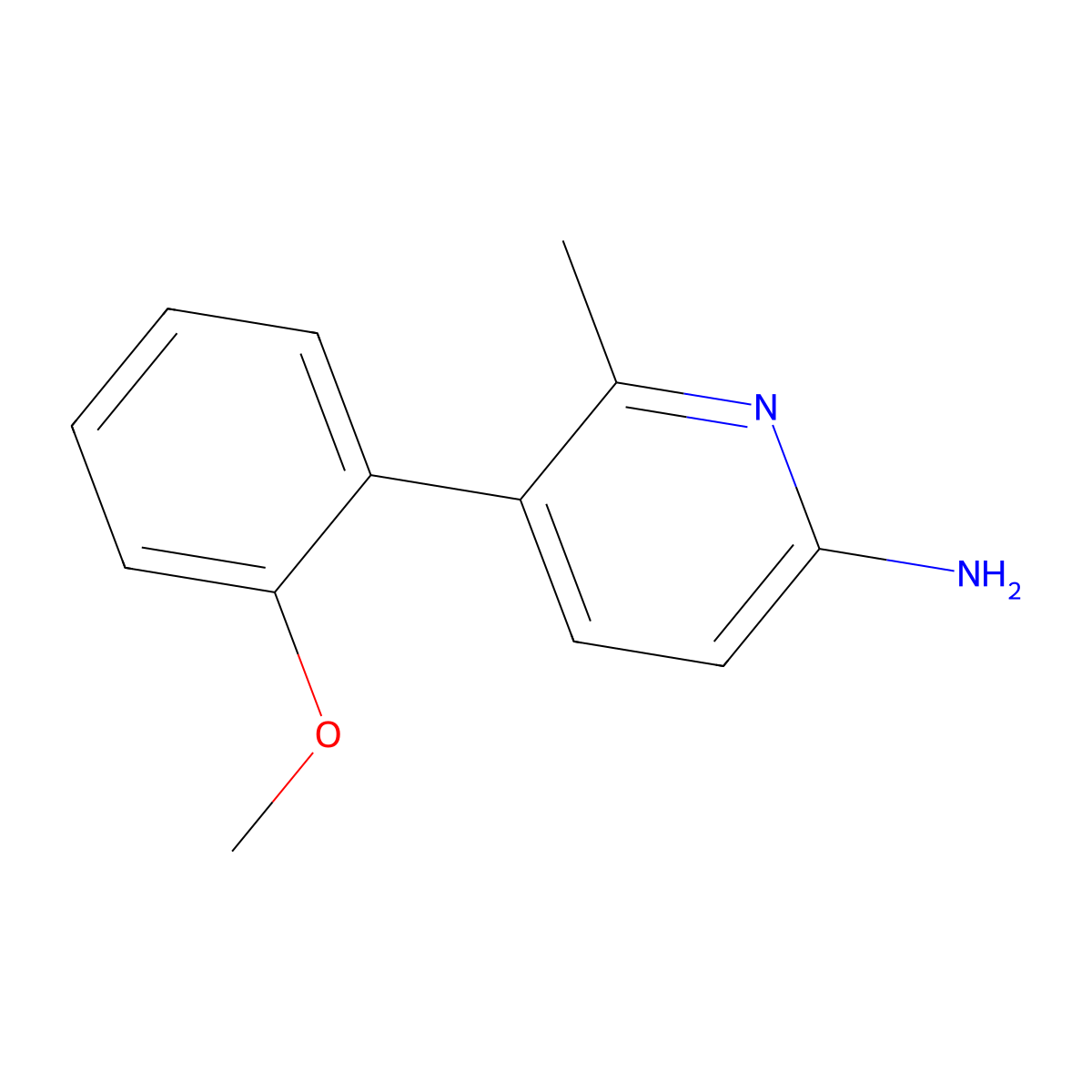 5-(2-Methoxyphenyl)-6-methyl-2-pyridinamine molecular structure, CAS 1368049-71-1