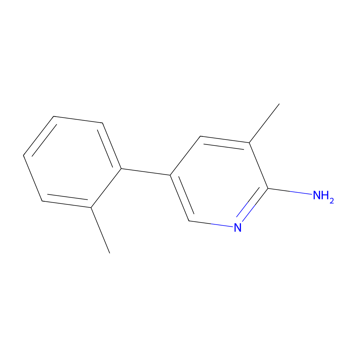 3-Methyl-5-(o-tolyl)pyridin-2-amine molecular structure, CAS 1368050-53-6