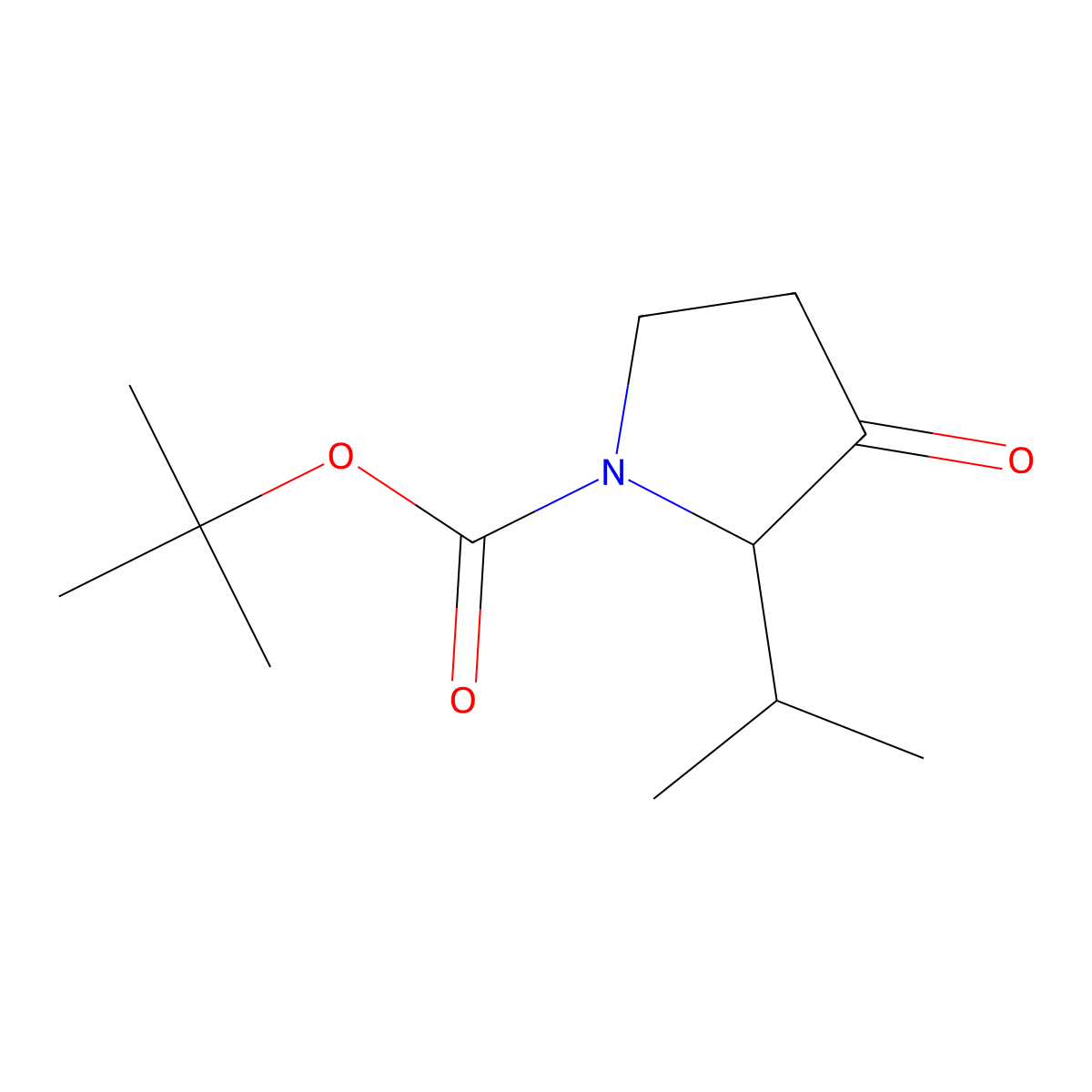 tert-butyl (2S)-3-oxo-2-(propan-2-yl)pyrrolidine-1-carboxylate molecular structure, CAS 1368055-49-5