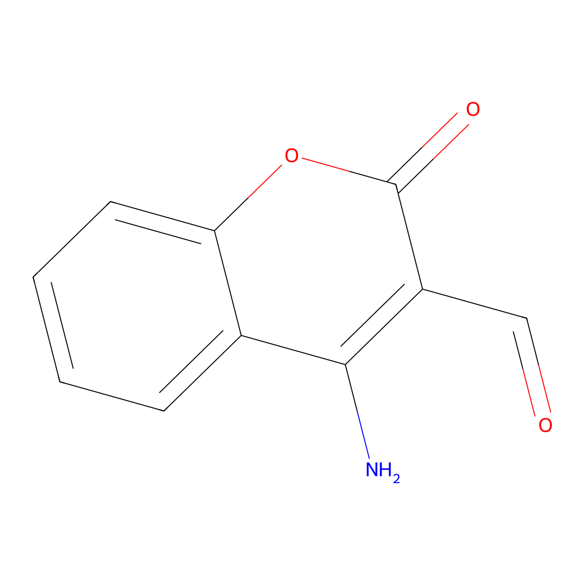 2H-1-Benzopyran-3-carboxaldehyde, 4-amino-2-oxo- molecular structure, CAS 136806-18-3