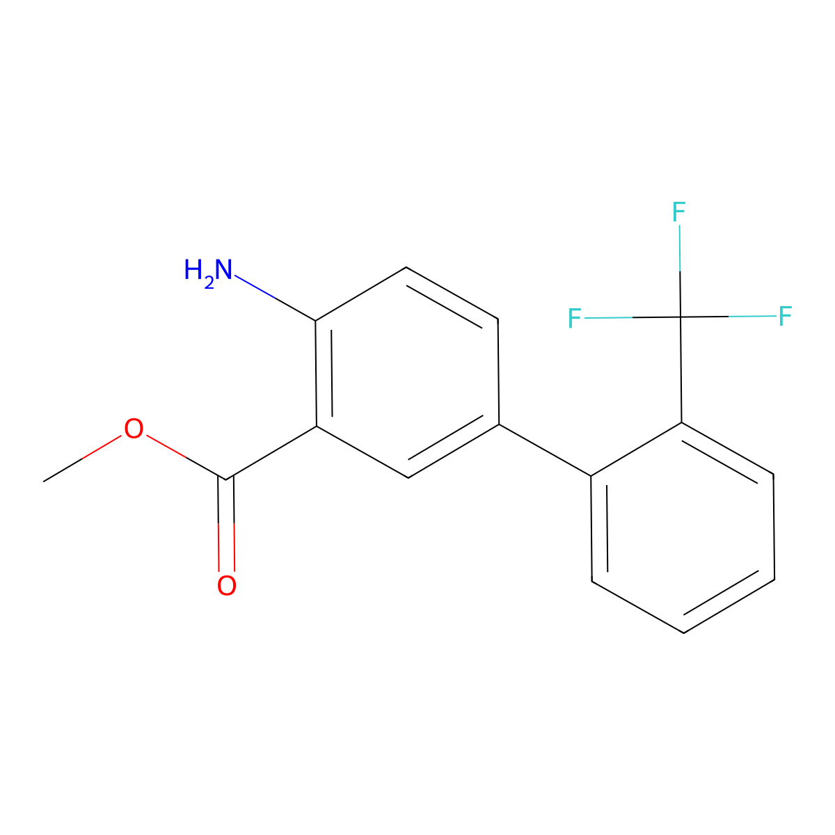 Methyl 4-amino-2'-(trifluoromethyl)-[1,1'-biphenyl]-3-carboxylate molecular structure, CAS 1368064-74-7