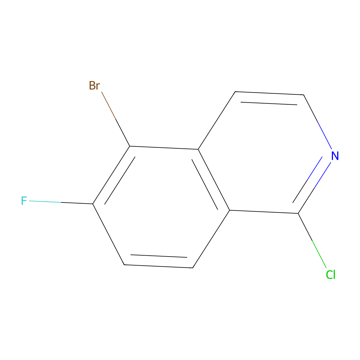 5-Bromo-1-chloro-6-fluoroisoquinoline molecular structure, CAS 1368066-64-1