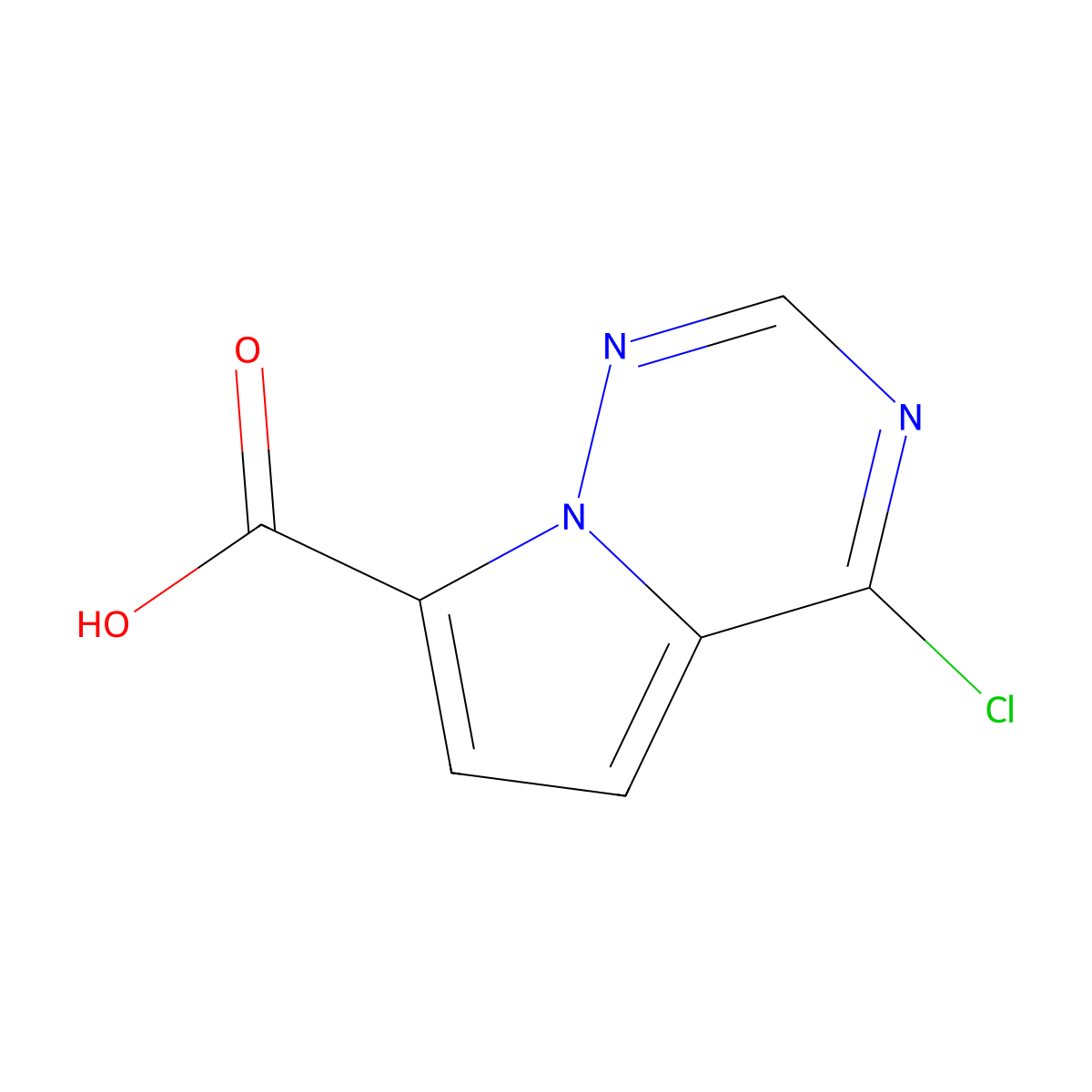 4-Chloropyrrolo[2,1-f][1,2,4]triazine-7-carboxylic acid molecular structure, CAS 1368069-77-5