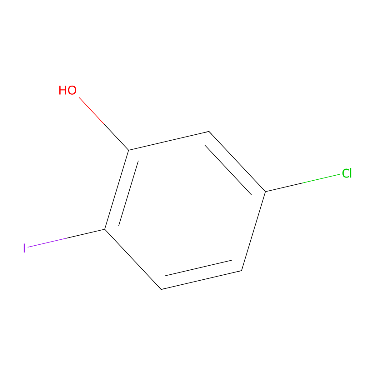 5-Chloro-2-iodophenol molecular structure, CAS 136808-72-5