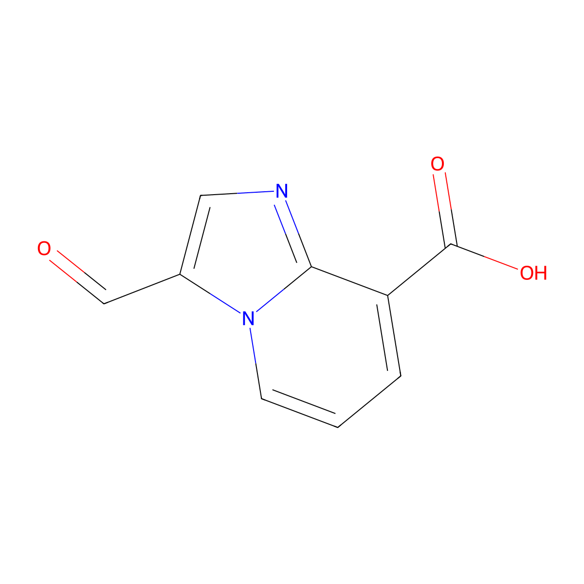3-Formylimidazo[1,2-A]pyridine-8-carboxylic acid molecular structure, CAS 1368083-07-1
