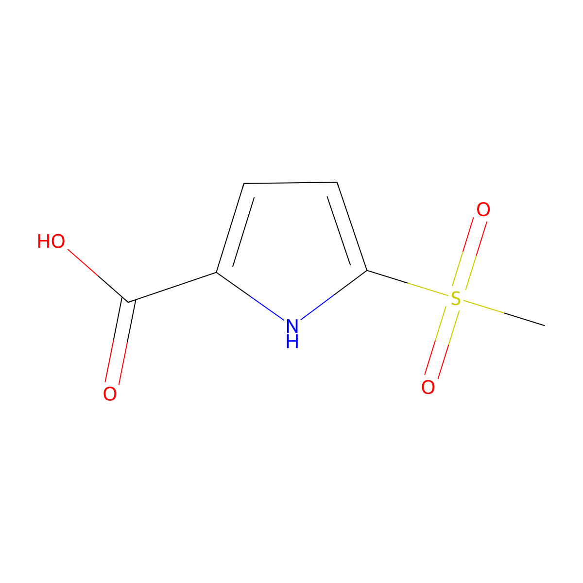 5-methanesulfonyl-1H-pyrrole-2-carboxylic acid molecular structure, CAS 1368085-26-0