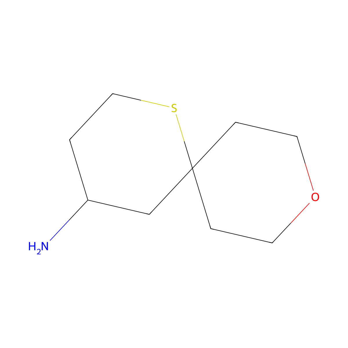 9-Oxa-1-thiaspiro[5.5]undecan-4-amine molecular structure, CAS 1368086-80-9