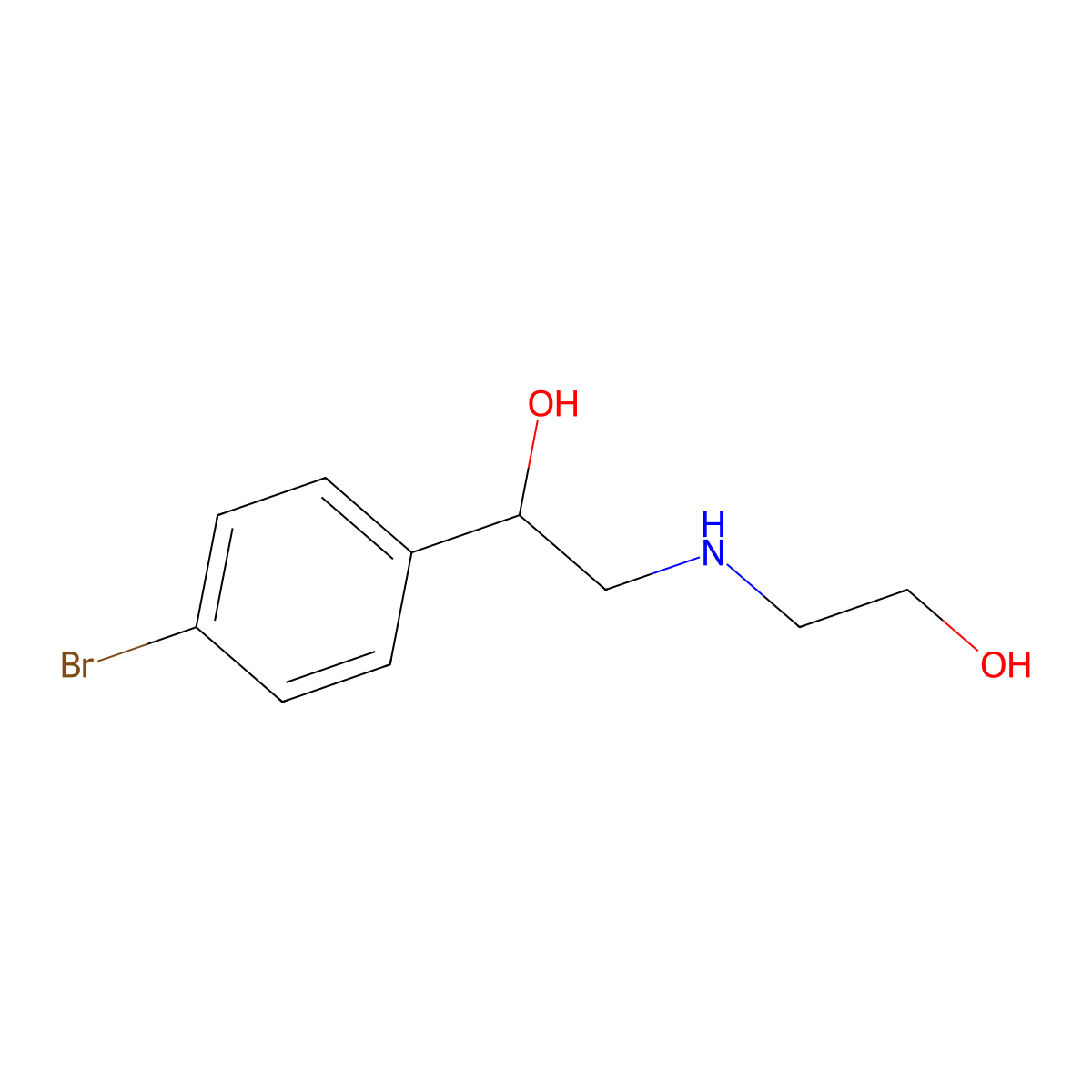 1-(4-Bromophenyl)-2-[(2-hydroxyethyl)amino]ethan-1-ol molecular structure, CAS 1368090-12-3
