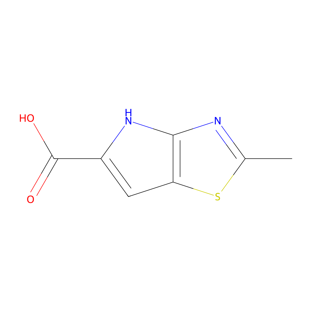 2-Methyl-4H-pyrrolo[2,3-d]thiazole-5-carboxylic acid molecular structure, CAS 1368099-46-0