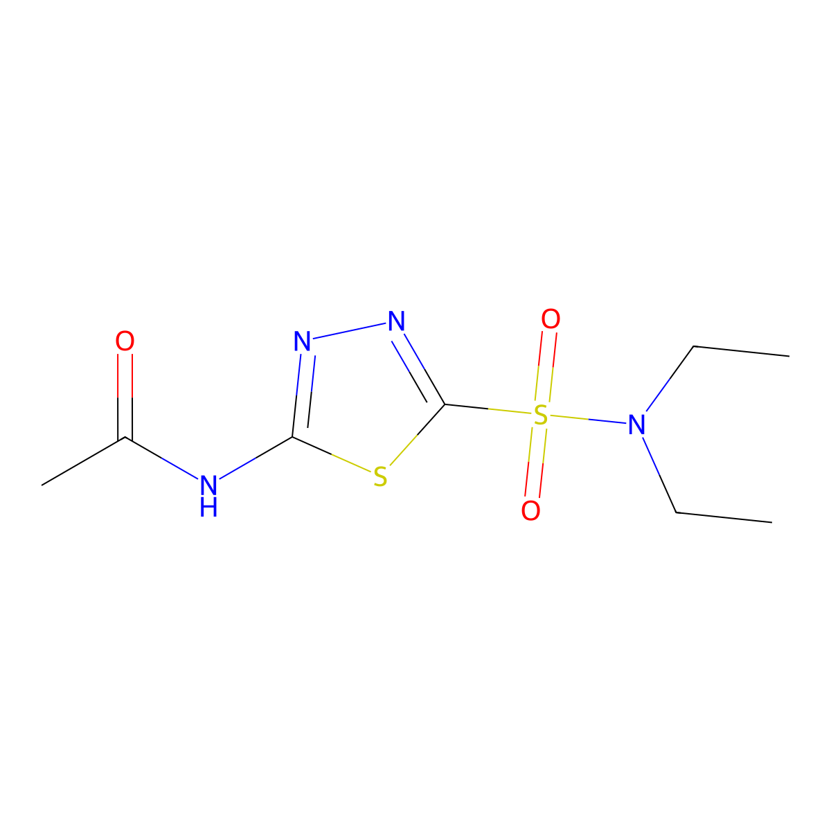 n-(5-(n,n-Diethylsulfamoyl)-1,3,4-thiadiazol-2-yl)acetamide molecular structure, CAS 13681-31-7