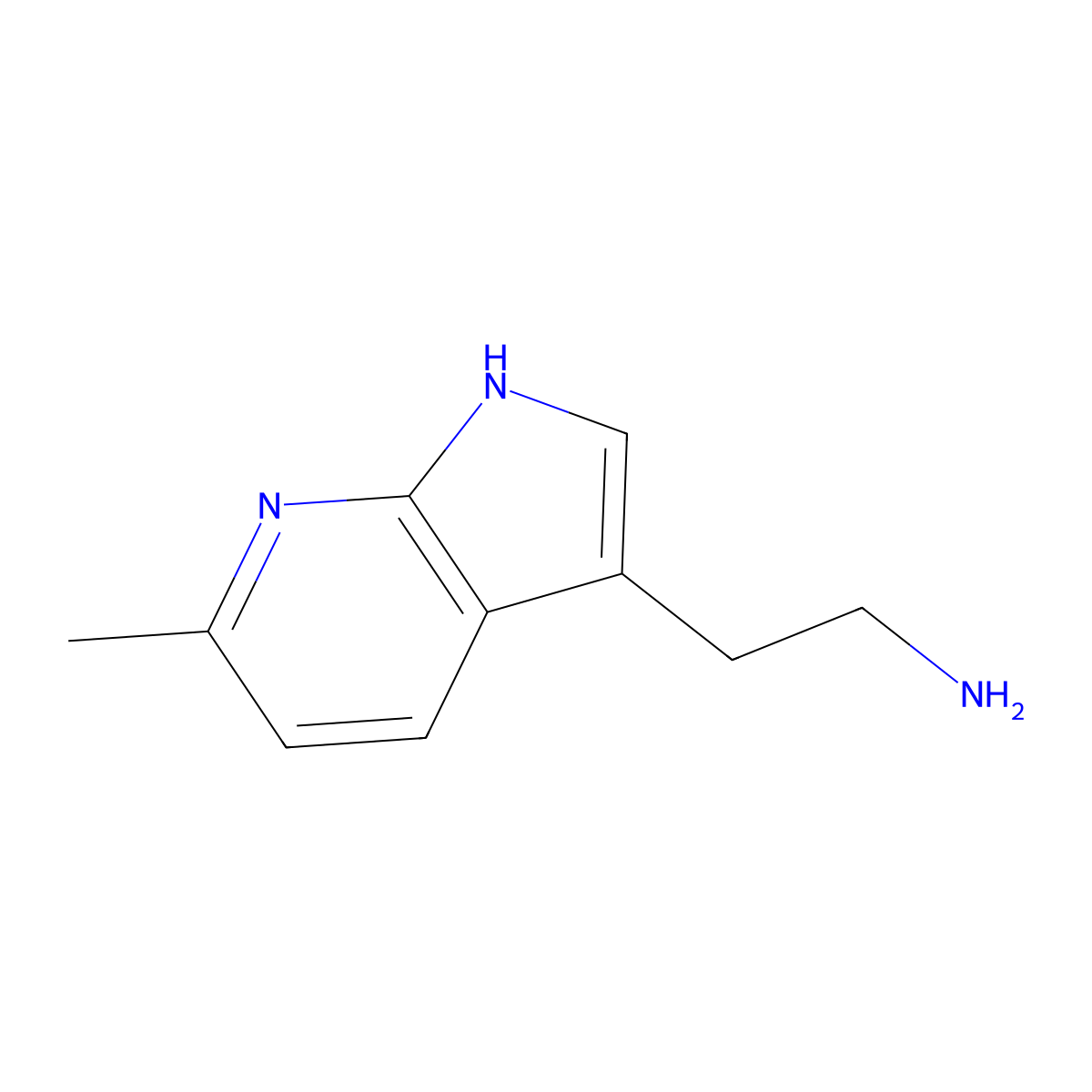 2-{6-methyl-1H-pyrrolo[2,3-b]pyridin-3-yl}ethan-1-amine molecular structure, CAS 1368101-43-2