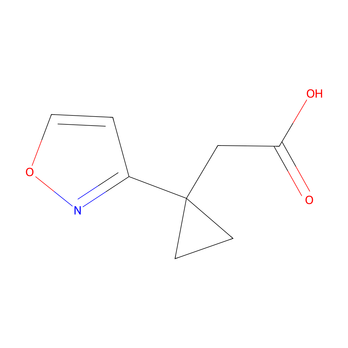 2-[1-(1,2-Oxazol-3-yl)cyclopropyl]acetic acid molecular structure, CAS 1368103-31-4