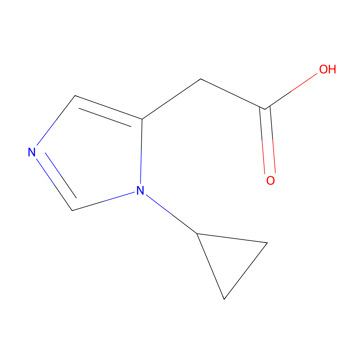 2-(1-cyclopropyl-1H-imidazol-5-yl)acetic acid molecular structure, CAS 1368104-51-1