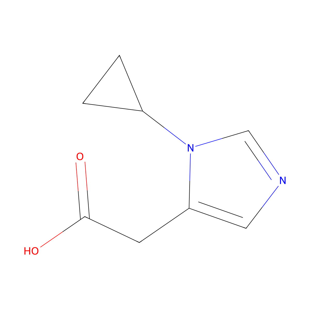 2-(1-cyclopropyl-1H-imidazol-5-yl)acetic acid molecular structure, CAS 1368104-51-1