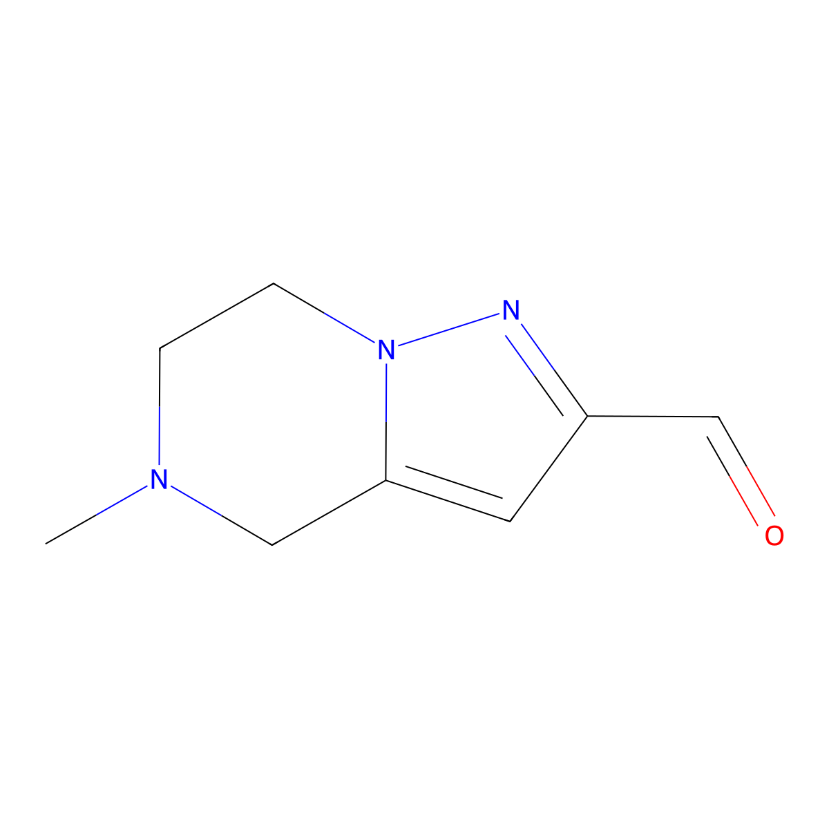5-methyl-4H,5H,6H,7H-pyrazolo[1,5-a]pyrazine-2-carbaldehyde molecular structure, CAS 1368107-18-9