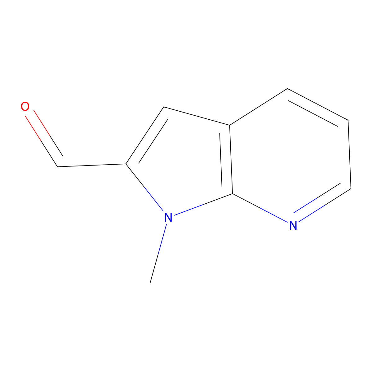 1-methyl-1H-pyrrolo[2,3-b]pyridine-2-carbaldehyde molecular structure, CAS 1368111-06-1