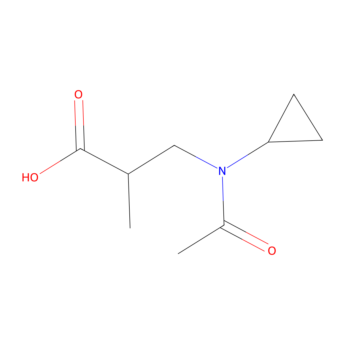 3-(N-cyclopropylacetamido)-2-methylpropanoic acid molecular structure, CAS 1368112-17-7