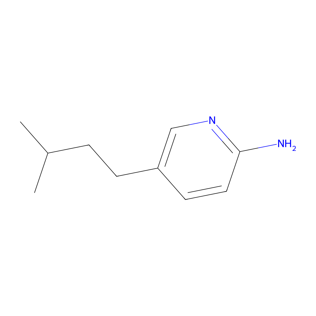 5-Isopentylpyridin-2-amine molecular structure, CAS 1368115-11-0