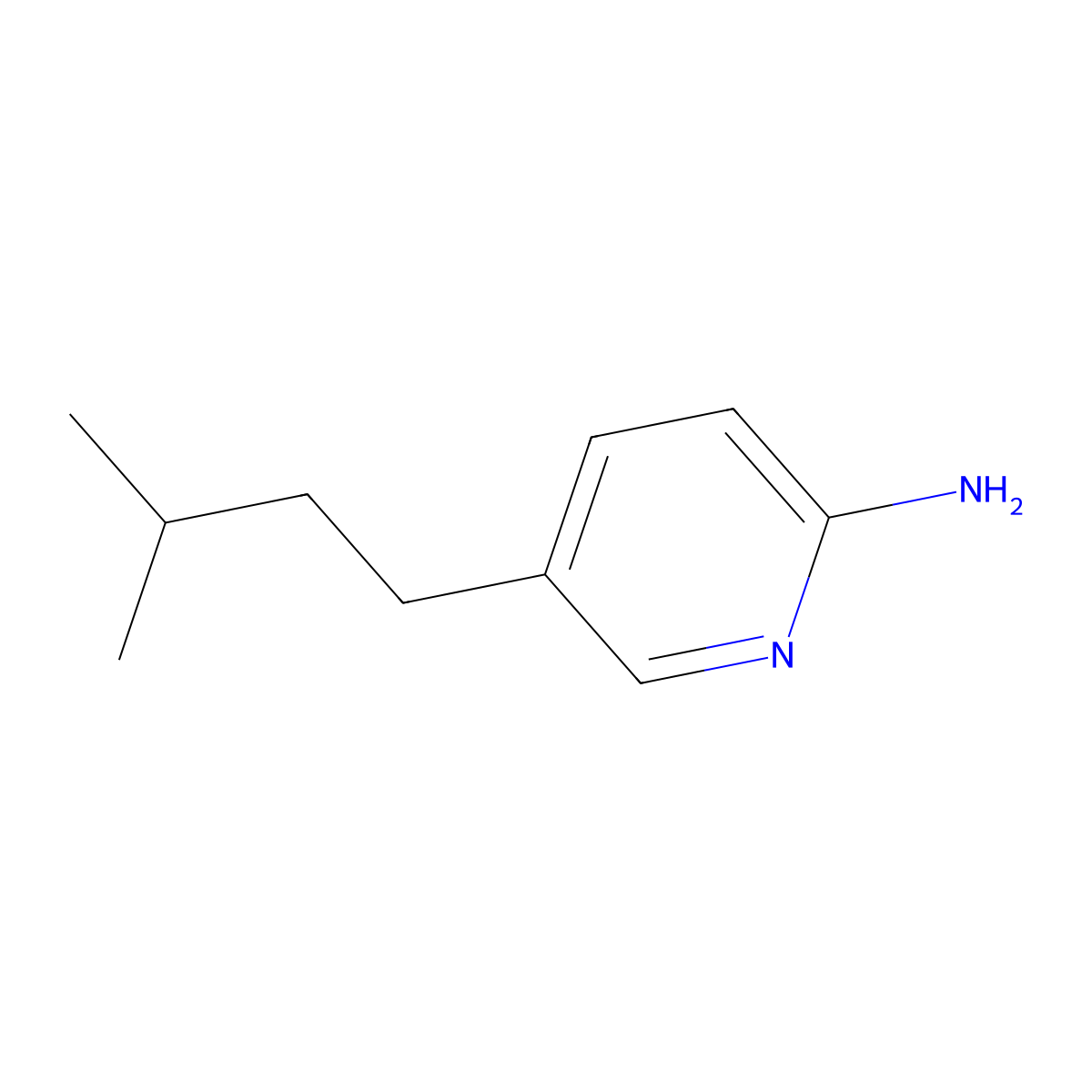 5-Isopentylpyridin-2-amine molecular structure, CAS 1368115-11-0