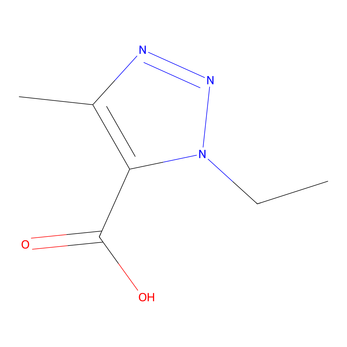 1-ethyl-4-methyl-1H-1,2,3-triazole-5-carboxylic acid molecular structure, CAS 1368116-13-5