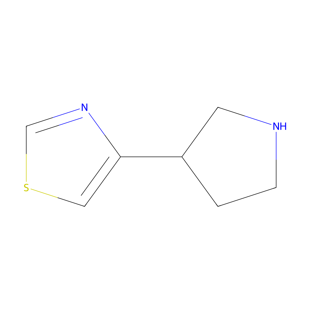 4-(Pyrrolidin-3-YL)-1,3-thiazole molecular structure, CAS 1368117-34-3