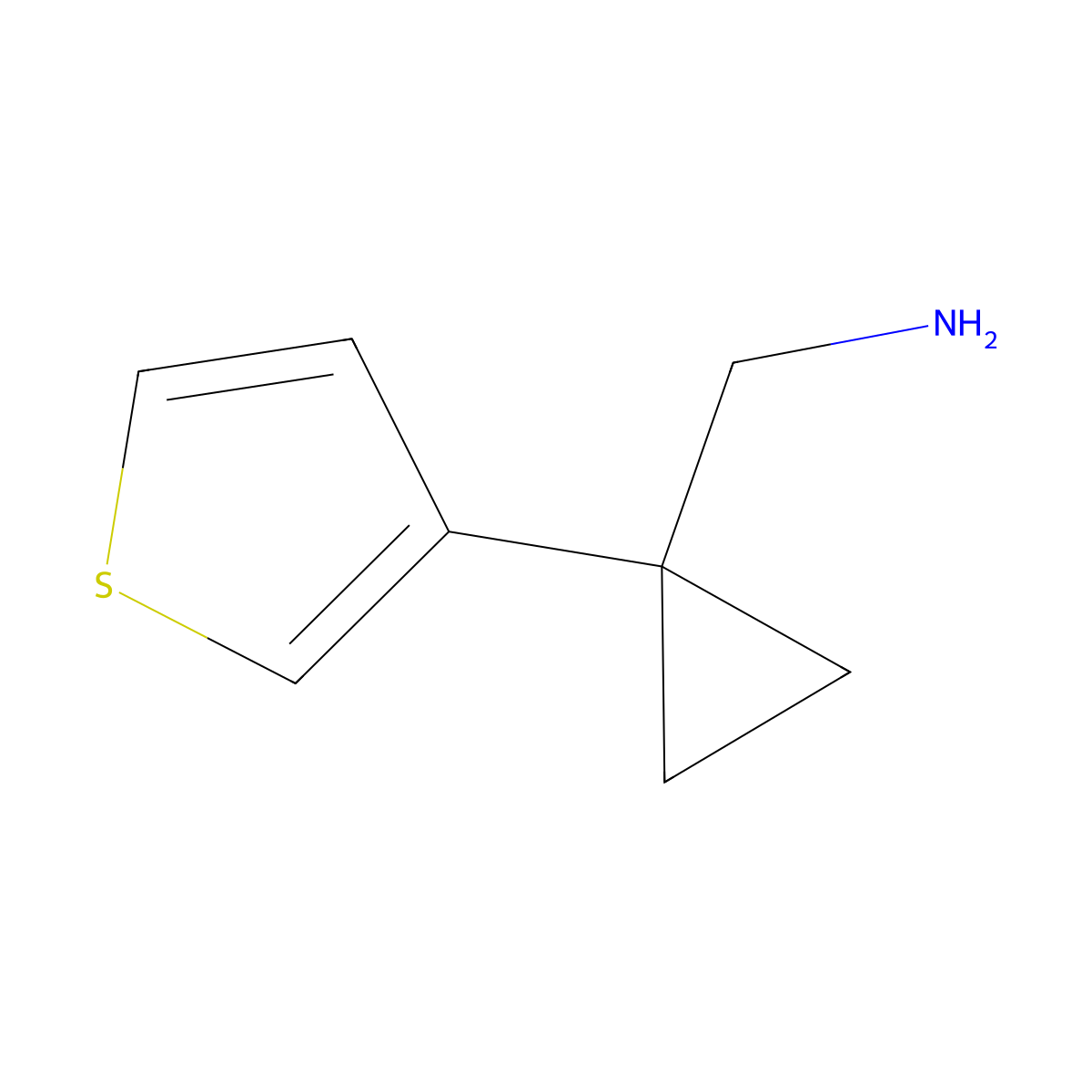{[1-(3-Thienyl)cyclopropyl]methyl}amine molecular structure, CAS 1368118-35-7