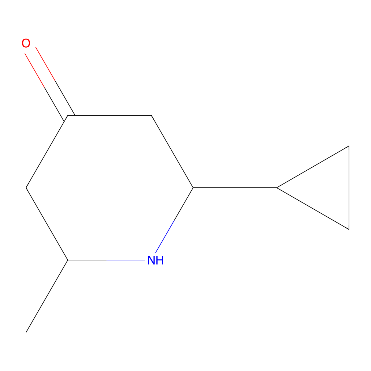 2-Cyclopropyl-6-methylpiperidin-4-one molecular structure, CAS 1368118-47-1