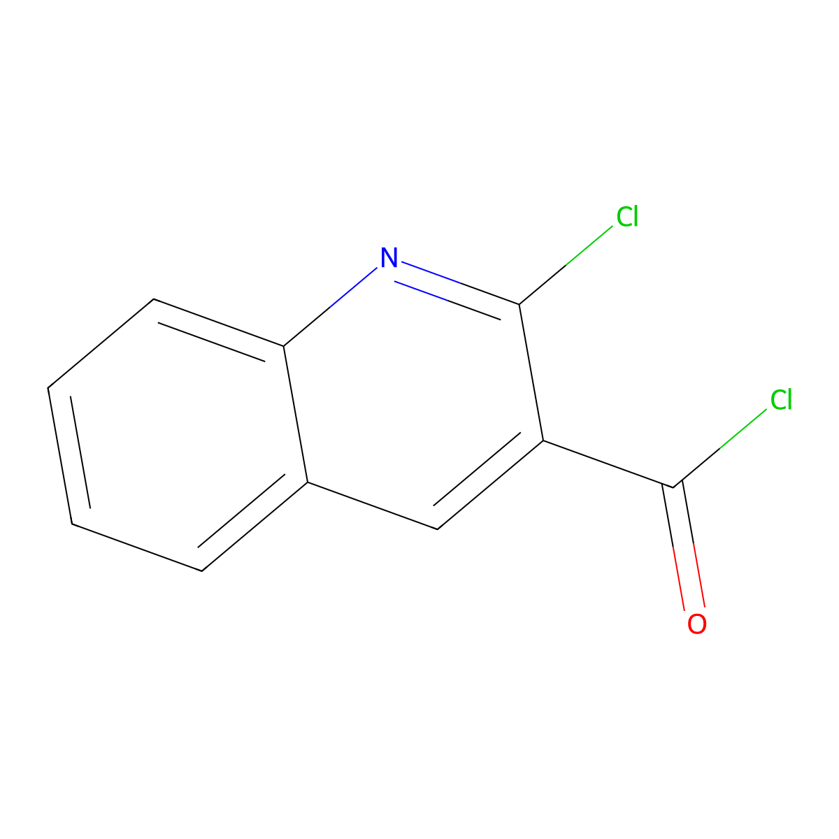 2-Chloroquinoline-3-carbonyl chloride molecular structure, CAS 136812-19-6