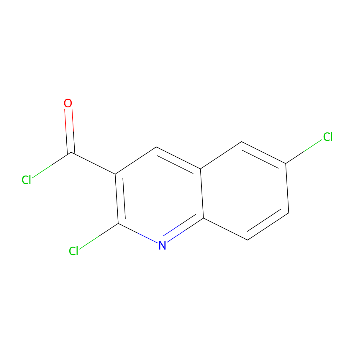 2,6-Dichloro-3-quinolinecarbonyl chloride molecular structure, CAS 136812-23-2