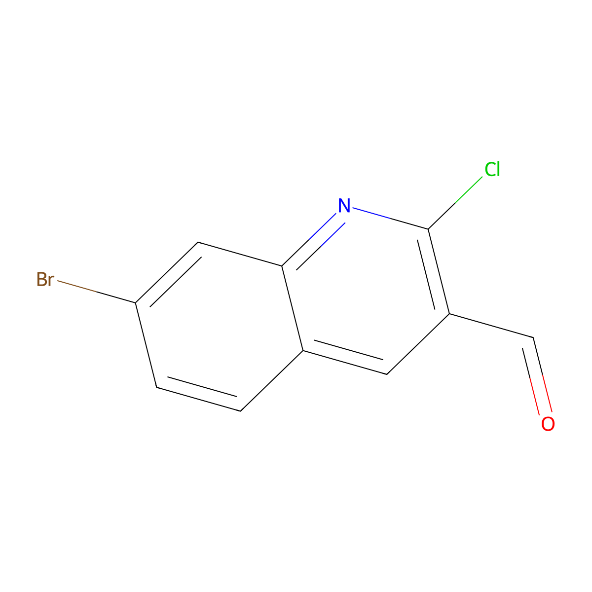 7-Bromo-2-chloroquinoline-3-carbaldehyde molecular structure, CAS 136812-31-2