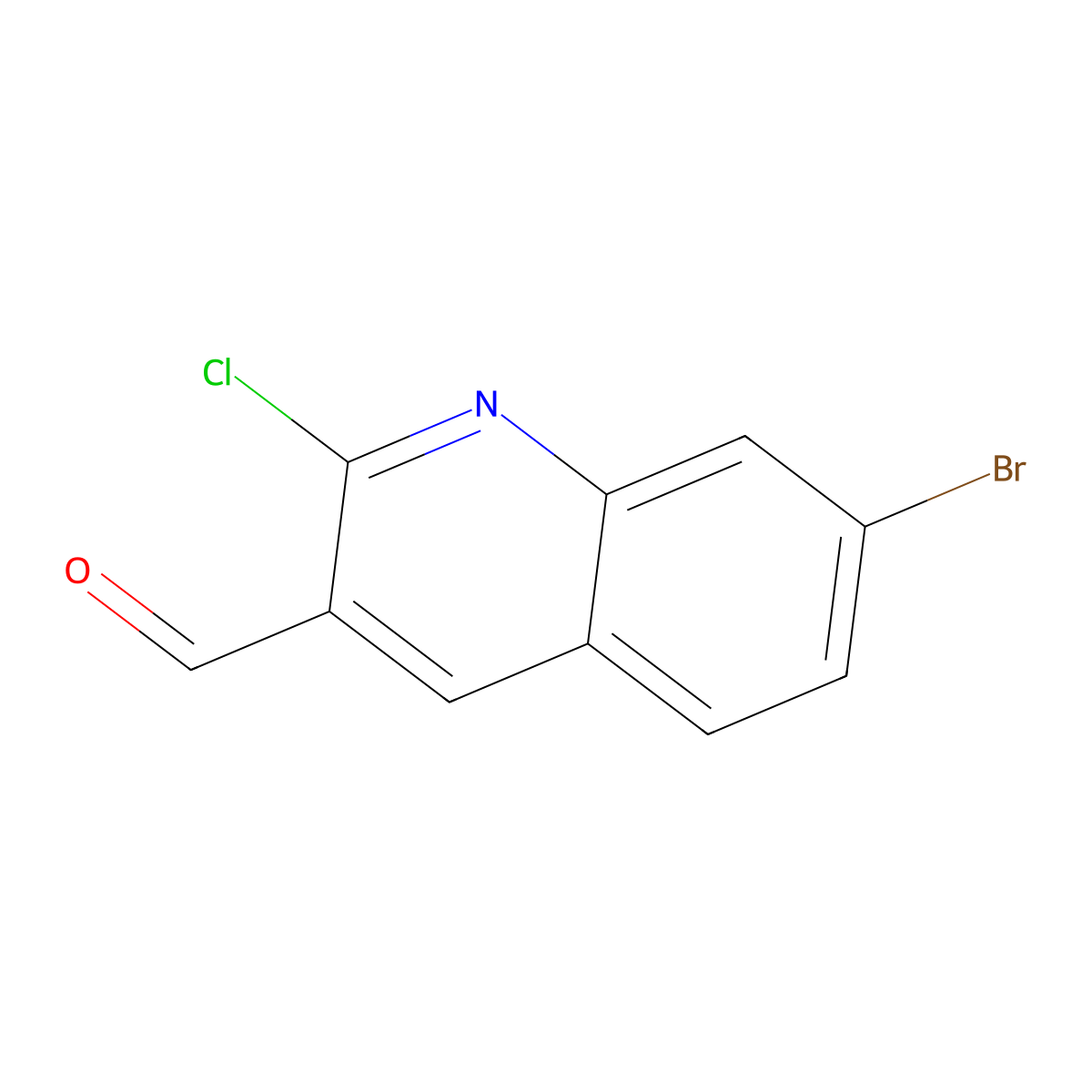 7-Bromo-2-chloroquinoline-3-carbaldehyde molecular structure, CAS 136812-31-2