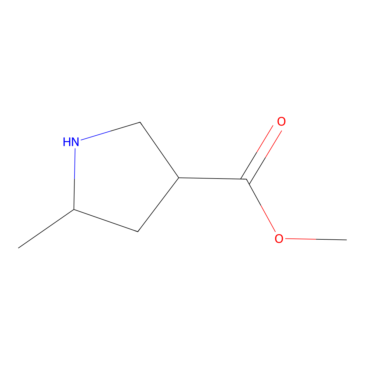 Methyl 5-methylpyrrolidine-3-carboxylate molecular structure, CAS 1368124-42-8
