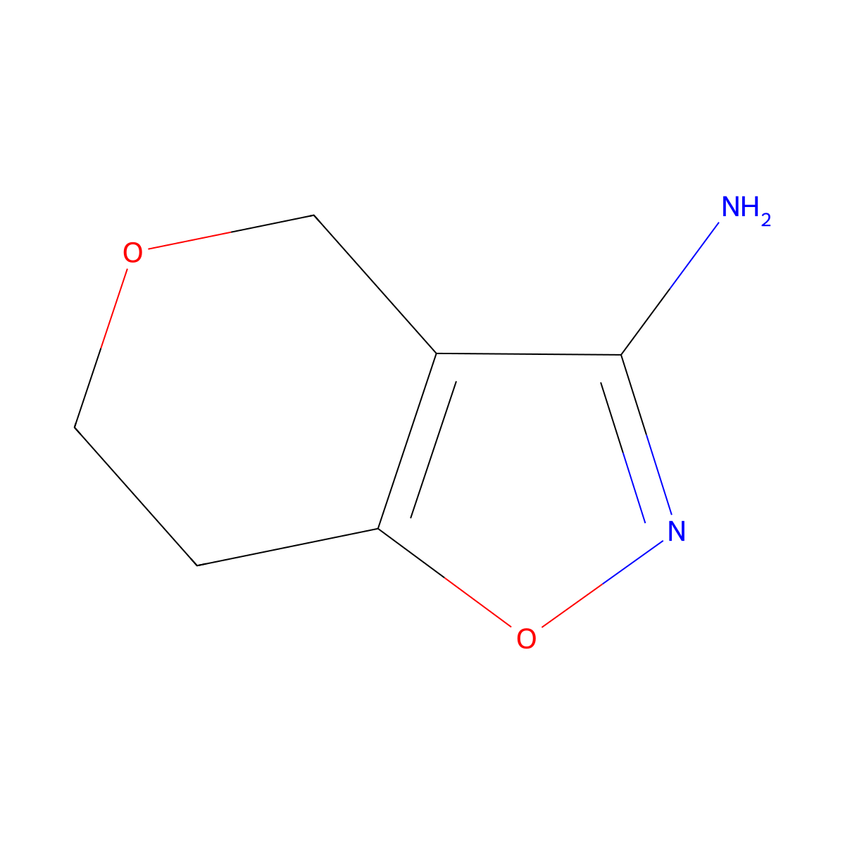 4H,6H,7H-pyrano(3,4-d)(1,2)oxazol-3-amine molecular structure, CAS 1368125-56-7